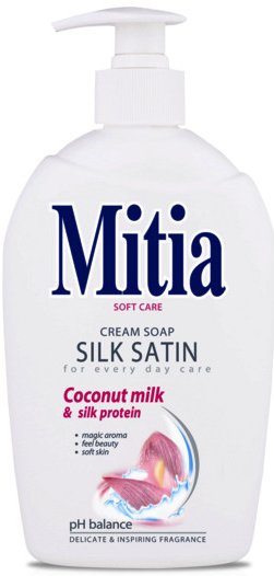 Mitia 500ml tek.mýdlo Silk satin pumpa | Toaletní mycí prostředky - Tekutá mýdla - S dávkovačem
